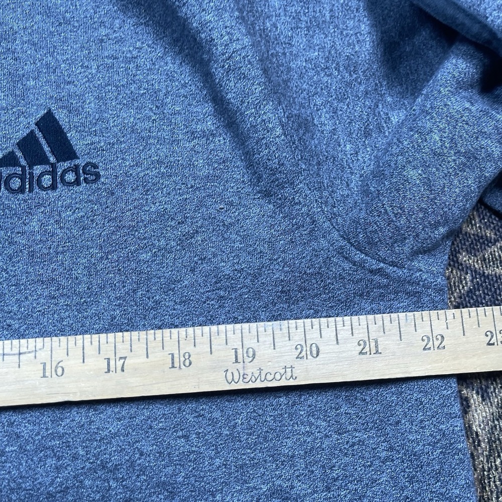 Vtg Adidas Women's Gray V Neck Pullover Sweatshirt Black Logo Size Large Boxy - Picture 5 of 9